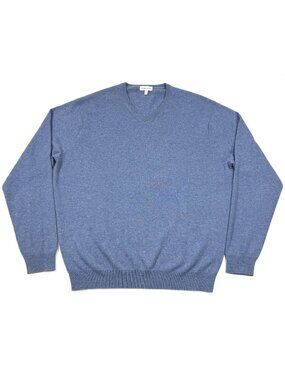 Peter Millar Mens Crown Heritage 100% Cashmere V-Neck Sweater Size XL Golf Blue